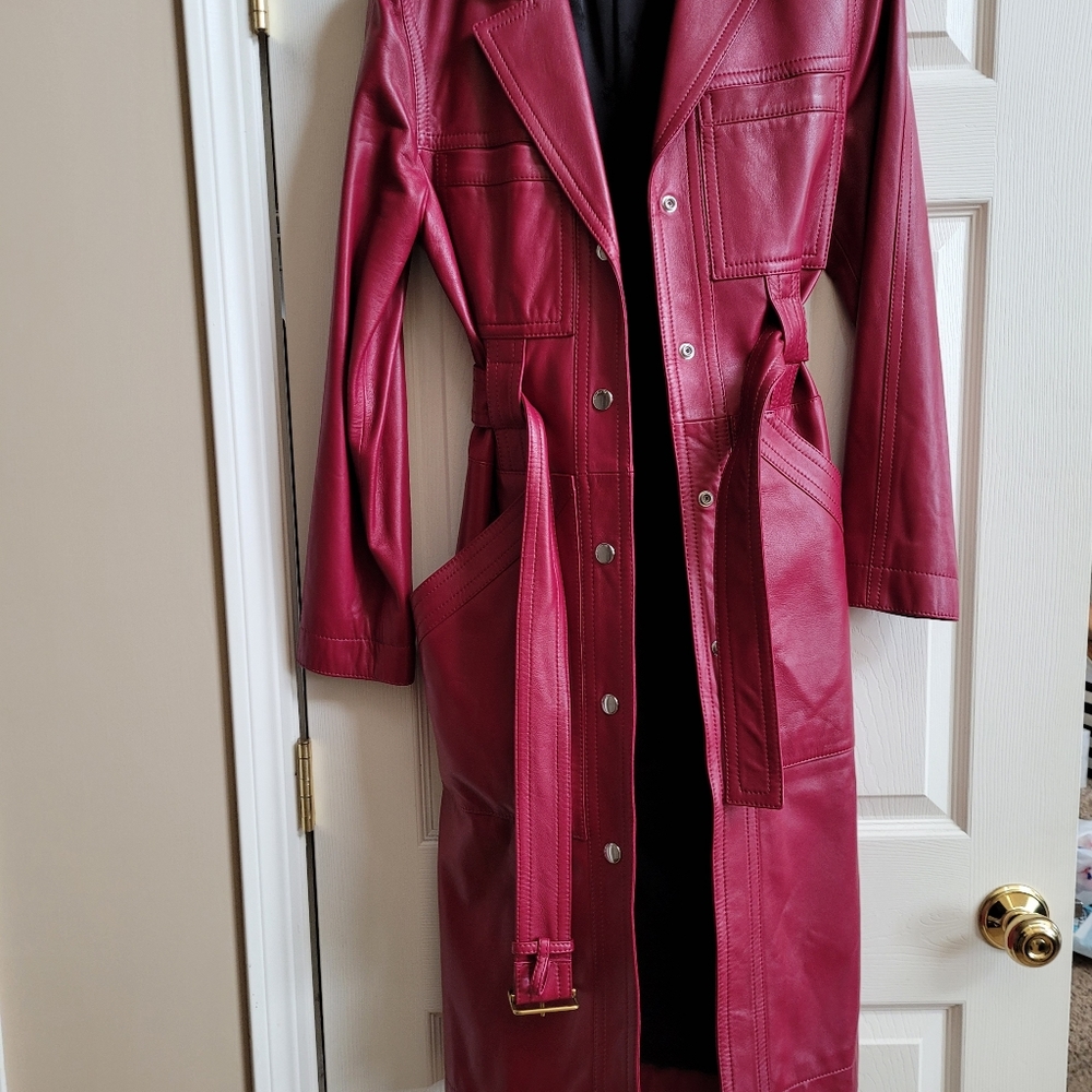 Coach leather trench coat